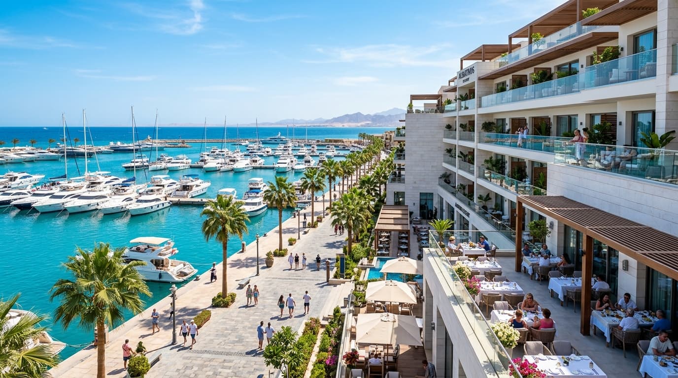 Beachfront Hotel Terraces on Hurghada Marina Boulevard