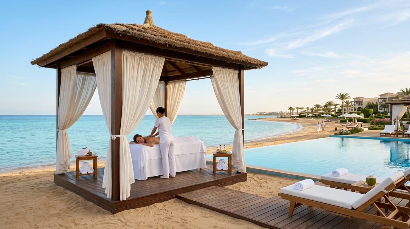 Beachfront Open-Air Cabana Massage in Sahl Hasheesh